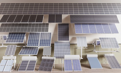 Modern solar panels 3d model