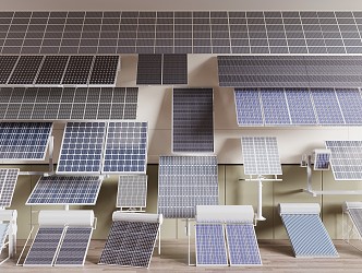 Modern solar panels 3d model