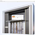 Modern Entrance Gate With Glass Doors Sleek Metal Frame And Contemporary Design