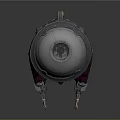 Sci Fi Mechanical Creature Featuring Red Flesh Like Body Silver Circular Section And Metal Legs
