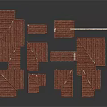 Architectural Building Model Featuring Red Roof Tiles And Various Shapes