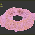 Golden Textured Decorative Object With Circular Hollow Center And Petal Like Edges