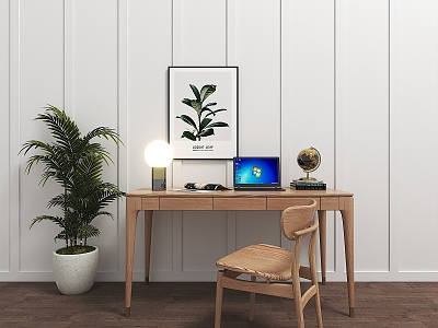 Nordic desk and chair combination model