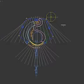 Spiral Stage Design With Blue Illuminated Lights Starry Sky And Modern Layout