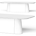 Modern Wooden Dining Table With Walnut Tabletop And Unique Leg Design 3d model