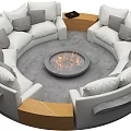 Round Sofa Cream Sofa 3d model