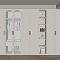 White Modern Wardrobe With Glass Doors Built-in Lighting And Open Shelves
