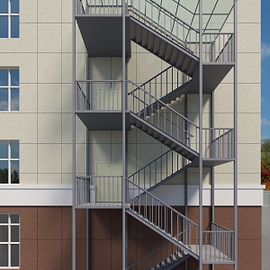 Modern outdoor stairs 3d model