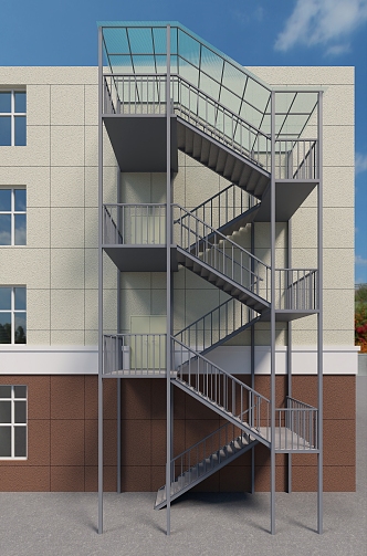 Modern outdoor stairs 3d model