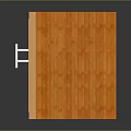 Simple Wooden Orange Storage Cabinet With Double Doors And Metal Handle