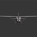 Elegant Small Airplane with White Body and Red Tail on Black Reflective Background