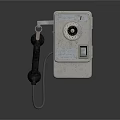 Vintage Rotary Dial Telephone With Silver Metal Body Classic Design Digital Communication Device