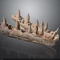 Prehistoric Animal Fossil With Spiked Bones And Ancient Skeletal Structure