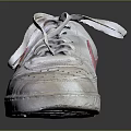 White Casual Sneakers With Pink Logo Lace Up Design And Perforated Upper Details