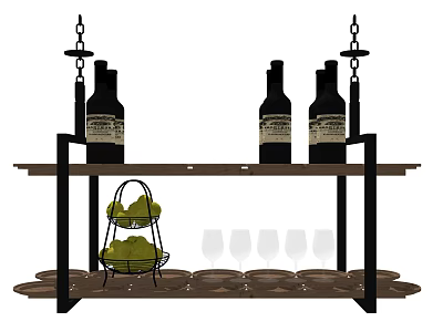 Modern Wine Rack Wine Cup Hanger 3d model Modern Wine Rack Wine Cup Hanger 3d model