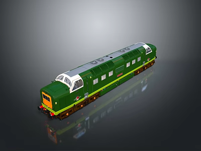 Green Classic Model Train With Detailed Windows And Roof Design 3d model
