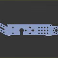 Light Blue Mechanical Structure With Reflective Surface Multiple Holes Square Openings And Connecting Parts