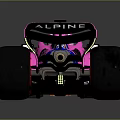 Pink Formula 1 Racing Car With BWT Logo Streamlined Design And Large Wheels 3d model