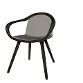 Stylish Modern Leisure Chair With Wooden Armrest And Comfortable Fabric Cushion