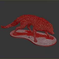 Game and Movie Character Mythical Wolf Creature with Woven Vine Texture and Leafy Details