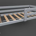 Simple Design Baby Bed With White Frame And Wooden Slats For Nursery
