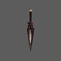 Ornate Decorative Dagger With Intricate Carved Hilt And Sharp Metallic Blade 3d model