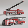 Fire truck rescue truck ladder truck motor vehicle 3d model