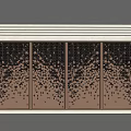 Modern Feature Wall Design With Brown Panels And Black Dot Patterns In Light Frame 3d model