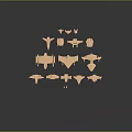 Light Brown Paper Airplane Craft Models With Various Designs Displayed On Dark Background