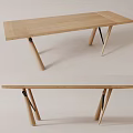 Modern Minimalist Wooden Dining Table With Sleek Legs And Natural Oak Finish