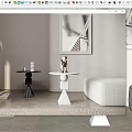 Modern Side Table Simple Geometric Stitching Side Table 3d model