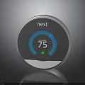Nest Smart Thermostat Displaying Cool Mode At 75 Degrees For Home Temperature Control