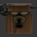 Vintage Wooden Wall Mounted Telephone With Classic Receiver And Dial Design