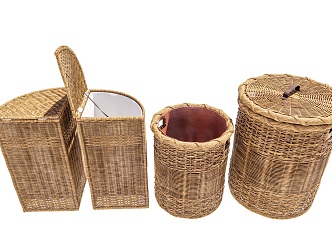 Modern Storage Basket Rattan Art Storage Basket Combination Dirty Clothes Basket Clothes Bamboo Storage Basket Combination 3d model