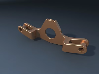 Detailed 3D Rendered Brass Mechanical Sculpture with Intricate Holes 3d model