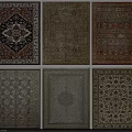 Square Rugs with Various Traditional and Modern Patterns for Home Decoration 3d model