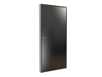 Modern Sleek Dark Hinged Door With Simple Handle And Smooth Surface 3d model