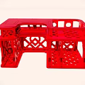 Red Plastic Children's Table With Hollow Carved Design And Stable Structure 3d model