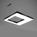Modern Square Double Frame Black And White Pendant Light Ceiling Fixture 3d model