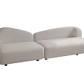 Modern Light Gray Upholstered Sectional Sofa With Modular Design And Comfortable Seats 3d model