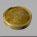 Round Bamboo Steamer with Woven Lid for Household Daily Cooking Use
