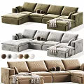 Modern Plush Double Sofa With Multiple Fabric Color Choices For Cozy Stylish Home Living Space