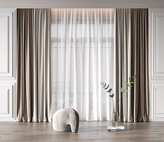 Modern Curtains 3d model