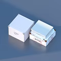 Two White Storage Boxes With One Patterned Design For Home Organization 3d model