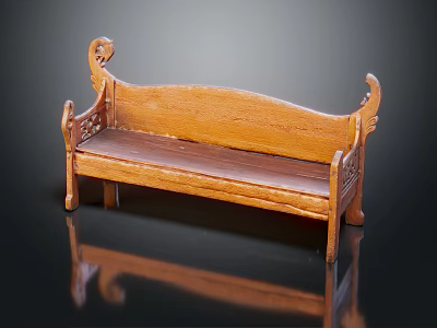 Classic Wooden Leisure Chair With Intricate Carved Armrests And Backrest Design 3d model