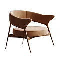 Modern Yellow Velvet Armchair With Curved Arms Round Seat Wooden Legs Design