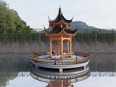 Chinese-style pavilion model