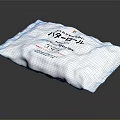Wrapped Pastry Buns In Transparent Packaging With Label On Black Background 3d model