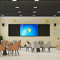 Classroom Interior Design With Wooden Walls Green Decor Tree Art And Study Tables