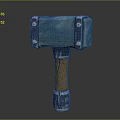 Professional Heavy Duty Hammer with Wooden Handle and Green Metal Head